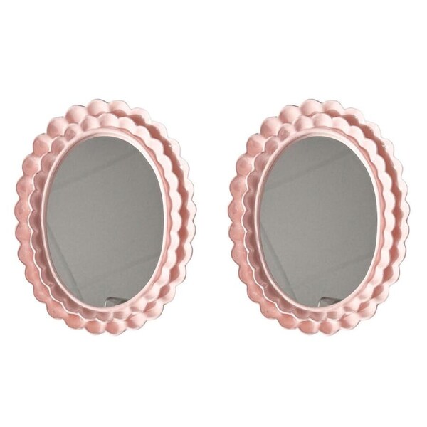 2PK Urban Resin/Wood Lotti Petal Oval Mirror Frame 5x7in 22x18cm Pink