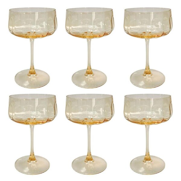 6PK Urban Tillie Coupe Champagne Cocktail Drinking Glass 365ml 16cm Yellow