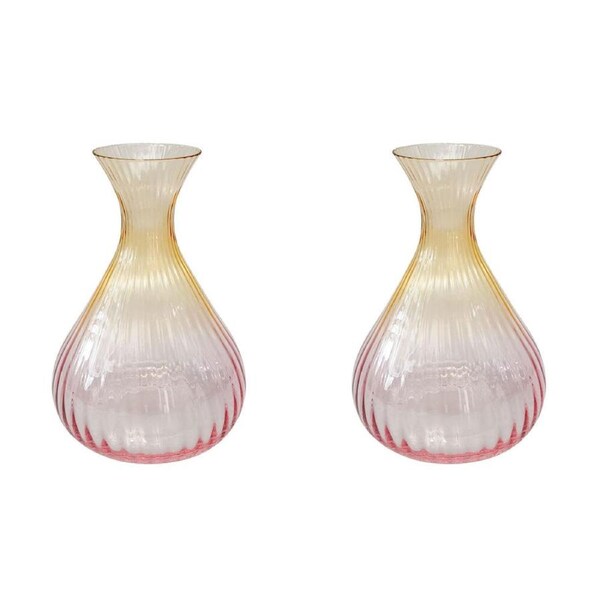 2PK Urban Ellie Ombre 2L Glass Decanter Pitcher Jug 24x10cm Pink/Yellow