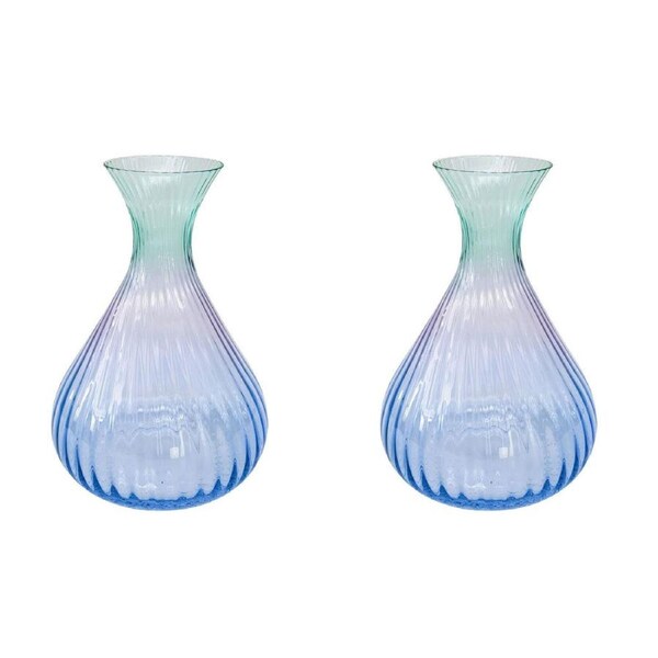 2PK Urban Ellie Ombre 2L Glass Decanter Pitcher Jug 24x10cm Aqua Blue