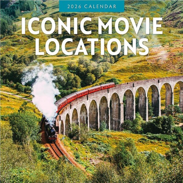 2026 Calendar Iconic Movie Locations 16-Month Square Wall, Red Robin RR261267