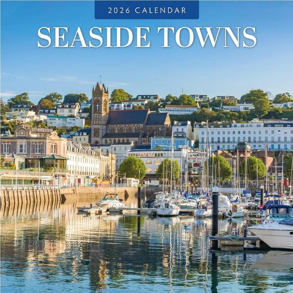 2026 Calendar Seaside Towns 16-Month Square Wall, Red Robin RR261262