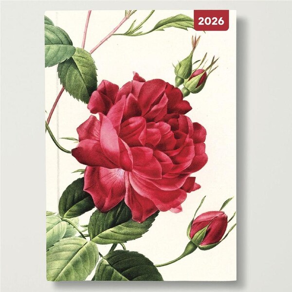 2026 Planner Redoute A5 Week to View Padded, Red Robin RR265036