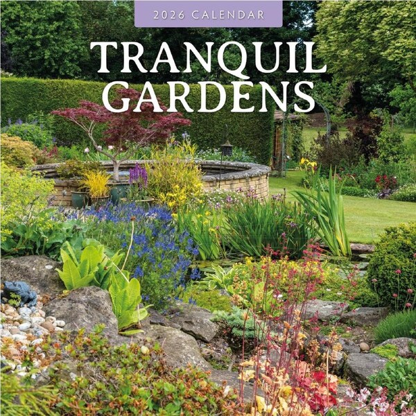 2026 Calendar Tranquil Gardens 16-Month Square Wall, Red Robin RR261299