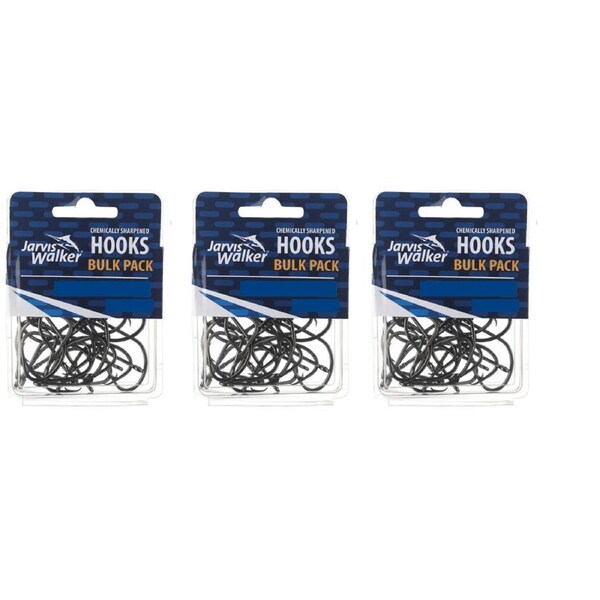 3x 30PK Sz 2/0 Jarvis Walker Sharpened Black Circle Fishing Hooks