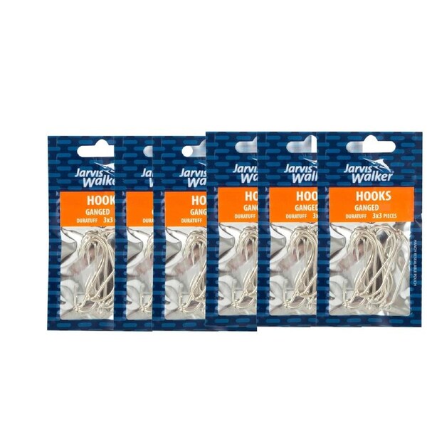 6x 9pc Jarvis Walker Sz 4/0 Duratuff Gang Hooks Ganged Hooks