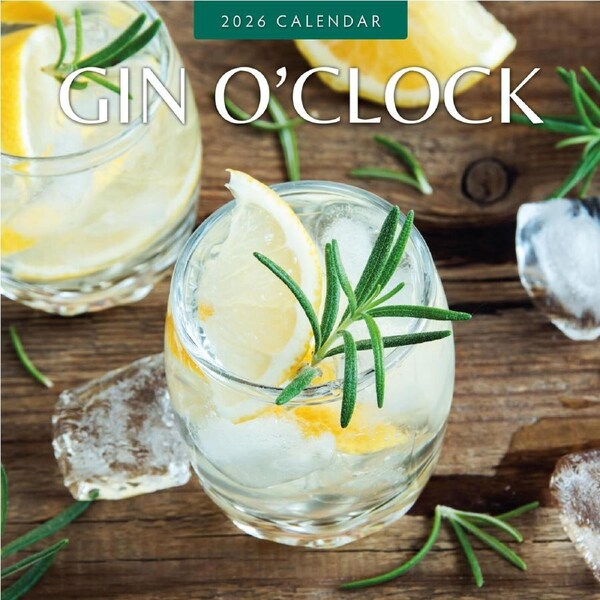 2026 Calendar Gin O'clock 16-Month Square Wall, Red Robin RR261244
