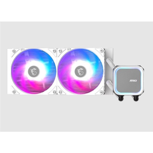 MSI MAG CORELIQUID A13 240 WHITE, 2.4', IPS, USB 2.0 pin header, SATA, 2 fans, Two Ball Bearing, AM5 / AM4, 3 Year warranty