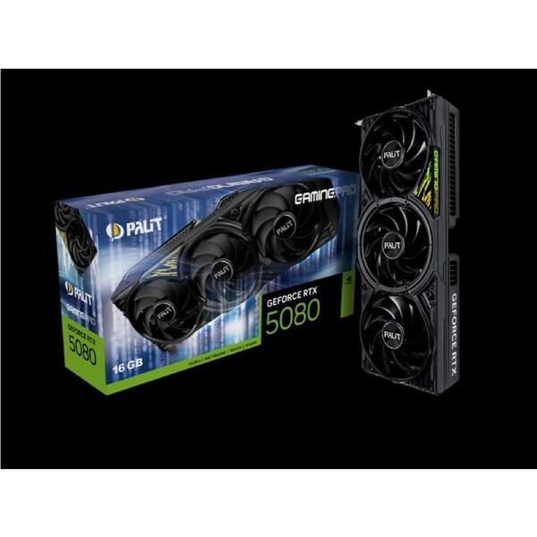 PALIT RTX5080 GAMINGPRO 16GB GDDR7 256bit 3-DP HDMI PCI-E 5.0 4K 3 slot Recommended System Power 850 W