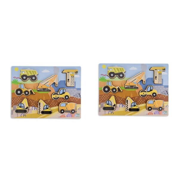 2PK Koala Dream Wooden Chunky Construction Vehicle Kids Toy Puzzle 12m+