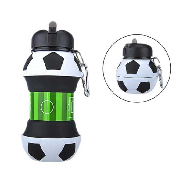 Nevenka 550ml Soccer Water Bottles Silicone Foldable Sports Jugs for Childrens