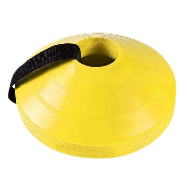 Nevenka 24Pcs Soccer Cones Flexible Auxiliary Training Equipment with Strap-Yellow