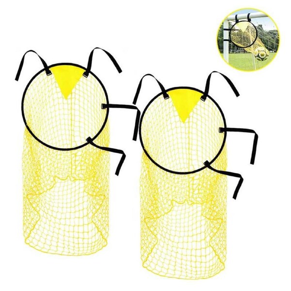 Nevenka 2 Pcs Soccer Target Goal Net Foldable Attach Top Bins Equipment