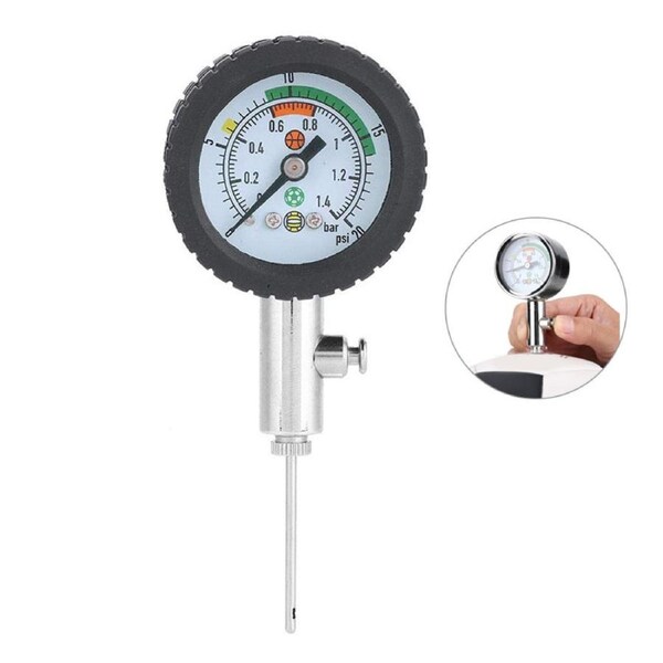 Nevenka Portable Metal Pressure Gauge Rugged for Basketball Soccer Volleyball