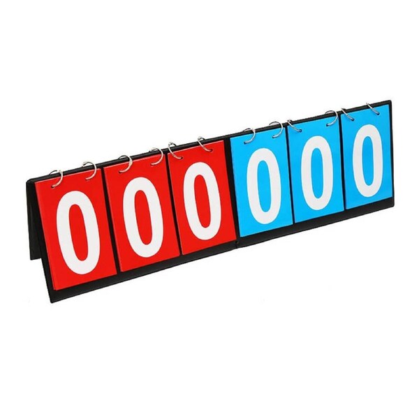 Nevenka Portable Table Top Scoreboard 6 Digits for Multi Competitive Sports-Red Blue