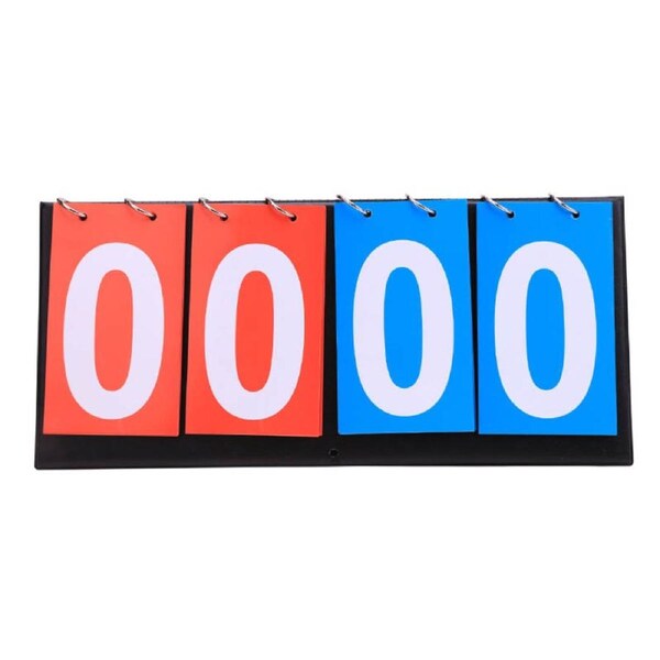 Nevenka Portable Table Top Scoreboard 4 Digits for Multi Competitive Sports-Red Blue