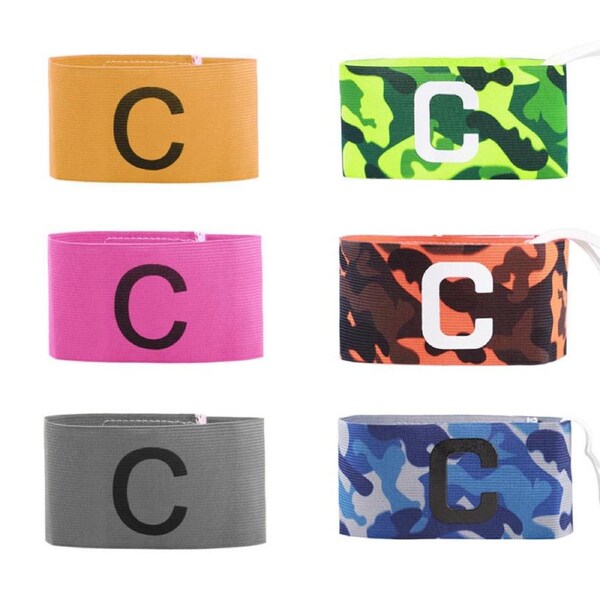 Nevenka 6 Pcs Soccer Captains Elastic Armbands Adjustable Size for Adult Youth-C