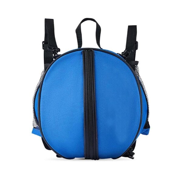 Nevenka Basketball Storage Backpack Waterproof with 2 Side Mesh Pockets-Blue
