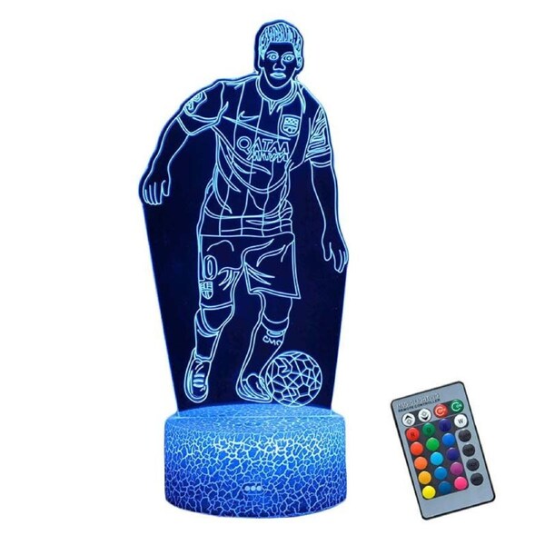 Nevenka Soccer Night Light 3D Illusion Lamp 16 Colors Change Smart Touch and Remote Control-G