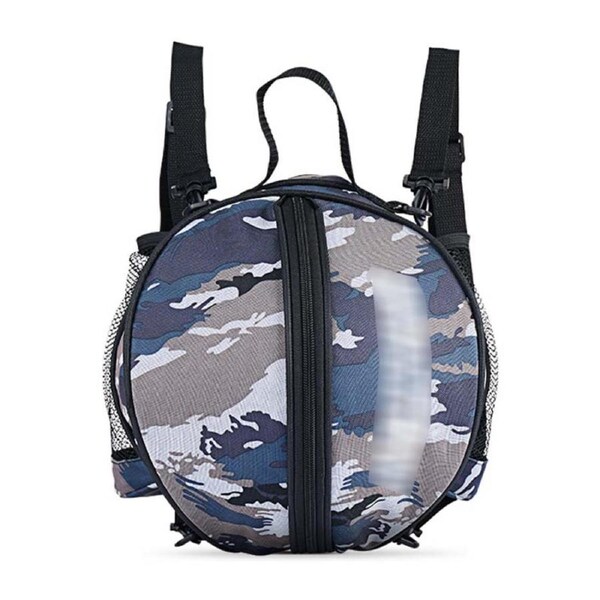 Nevenka Basketball Storage Backpack Waterproof with 2 Side Mesh Pockets-Camo Grey