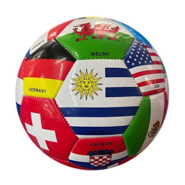 Nevenka National Flags Soccer Ball Size 5 Machine Stitched for Game Training