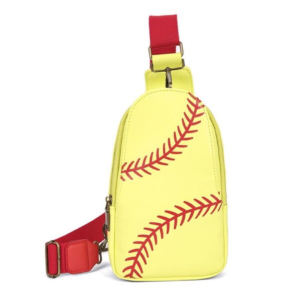 Nevenka Tennis Sling Bag PU Leather Small Backpack Casual Crossbody-Yellow