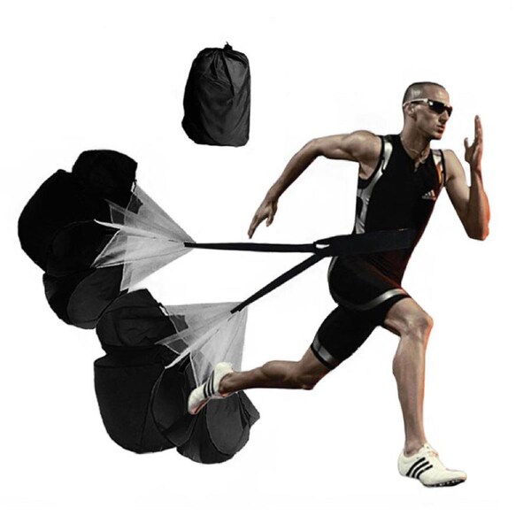 Nevenka Running Speed Training 2 Pack Umbrella Resistance Sprint Parachute-Black