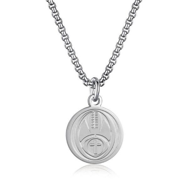 Nevenka Ball Sports Pendant with Inspiring Bible Quote Christ Baptist Gifts-Silver 2