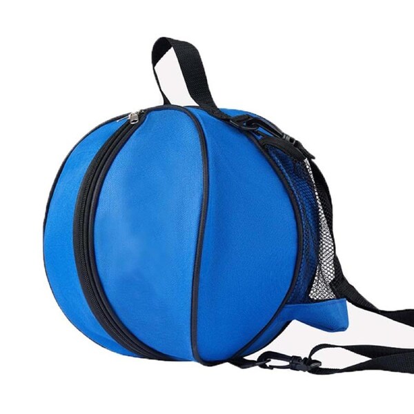 Nevenka Basketball Storage Shoulder Bag Waterproof with 2 Side Mesh Pockets-Blue