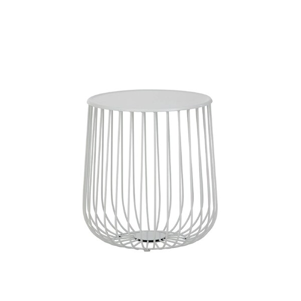 Geometric Wire Side Table White