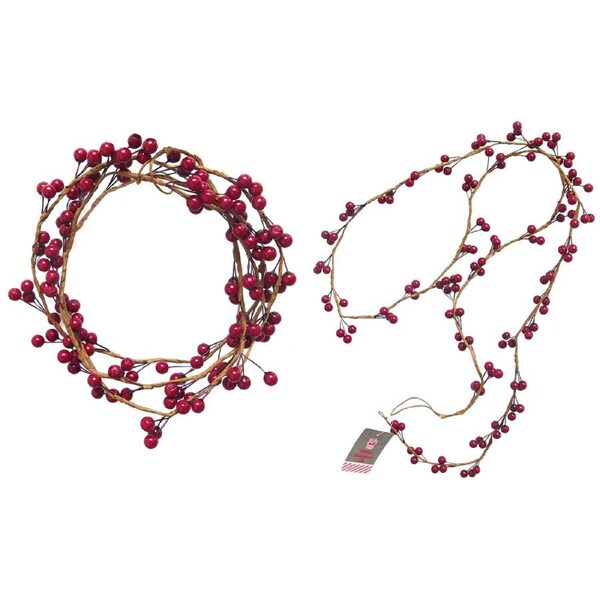 Garland Red Berries 1.5m Christmas Decor Floral