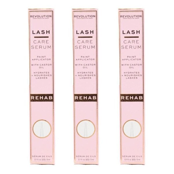 3PK Revolution Lash Care Serum w/ Castor Oil 3ml Rehab Eyelash Nourishing
