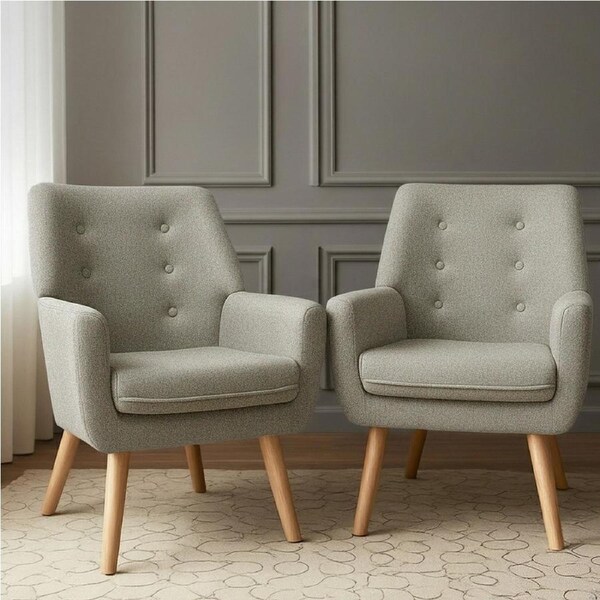 Artiss 2X Armchair Lounge Chair Accent Tub Chair Beige ANNE