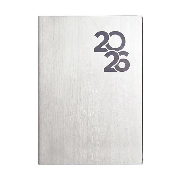 Centurion 2026 Diary Wooden PU A4 Day to Page White, Sunbird Y-DCD-PUA41