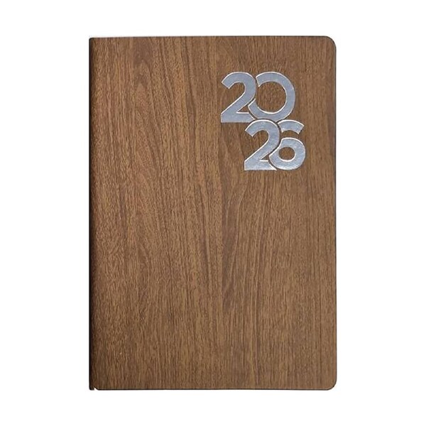 Centurion 2026 Diary Wooden PU A5 Week to View Brown, Sunbird Y-DCD-PUA57
