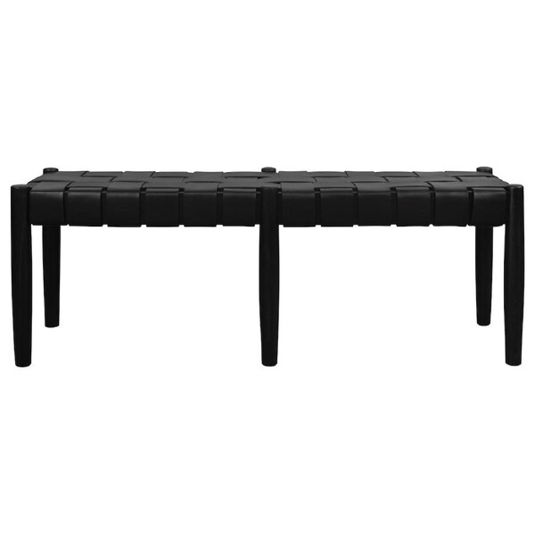 Elliot Leather Bench (Black)
