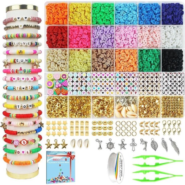 JOYBUY Clay Flat Beads Bracelet Making Kit DIY Jewelry Craft