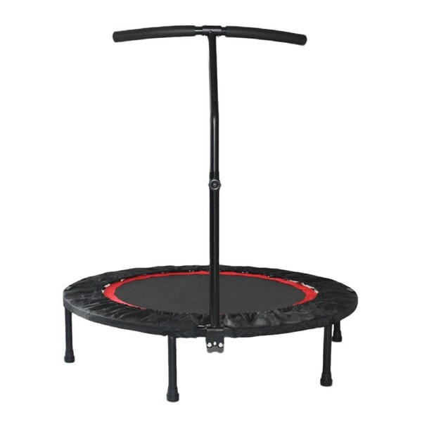 FITNESSMASTER 40" Mini Trampoline Handrail Folding Exercise Cardio Rebound 150KG