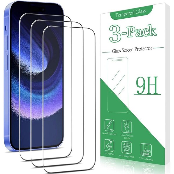 [3 Pack] Screen Protector for iPhone 16e (6.1-Inch) Tempered Glass, 9H Hardness, Anti Scratch, Case Friendly