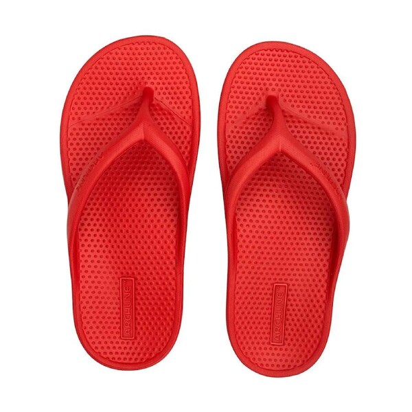 Archline Orthotic Foam Thongs Arch Support Flip Flops Orthopedic Rebound - Red EUR 43