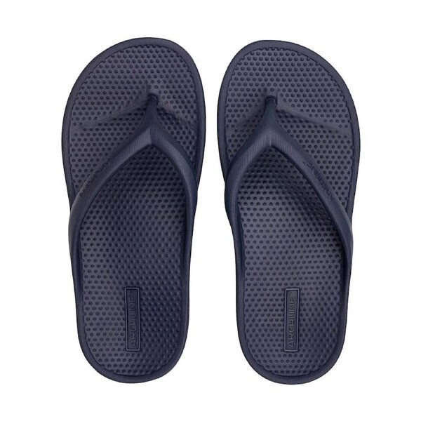 Archline Orthotic Foam Thongs Arch Support Flip Flops Orthopedic Rebound - Navy EUR 43