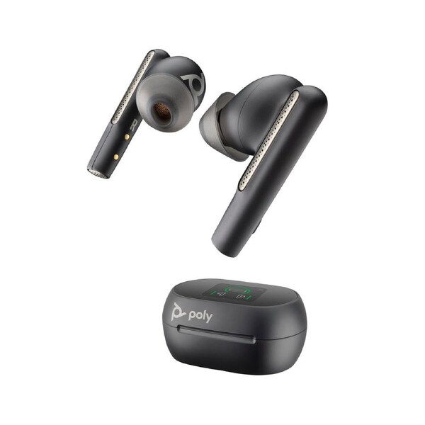 Poly Voyager Free 60+ UC M Carbon Black Earbuds +BT700 USB-C Adapter +Touchscreen Charge Case
