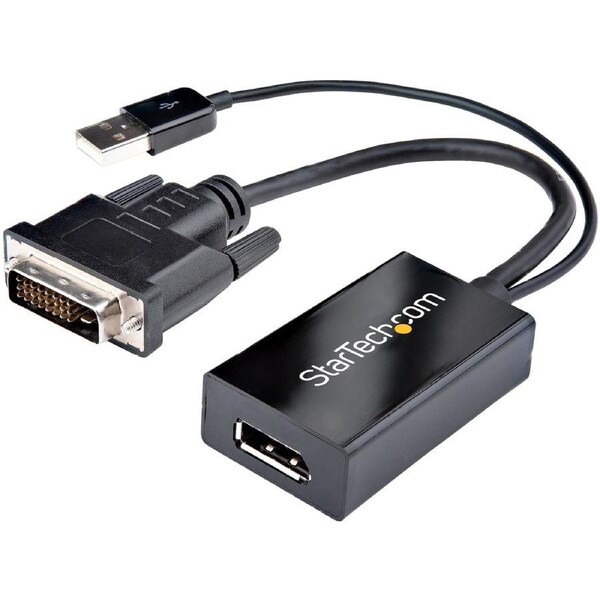 StarTech.com DVI to DisplayPort Adapter - USB Power - 1920 x 1200 - DVI to DisplayPort Converter - Video Adapter - DVI-D to DP
