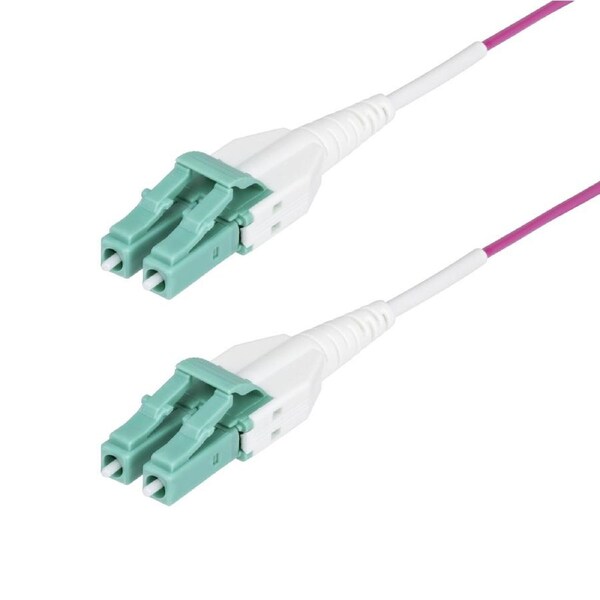 StarTech.com 10m (33ft) LC to LC (UPC) OM4 Multimode Fiber Optic Cable, Erika Violet, 50/125µm, 40G/100G, LOMMF/VCSEL, Uniboot Fiber Jumper Cord, OFNR Riser Rated