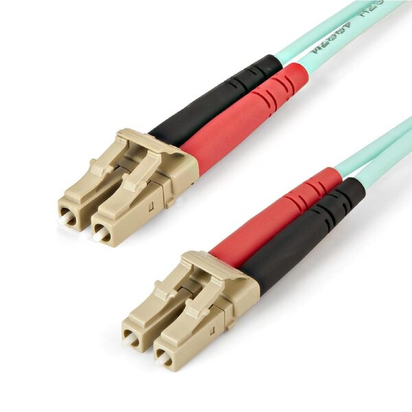 StarTech.com 5m (16.4ft) LC/UPC to LC/UPC OM4 Multimode Fiber Optic Cable, 50/125um LOMMF/VCSEL Zipcord Fiber, 100G, Low Insertion Loss - LSZH Fiber Jumper Cord