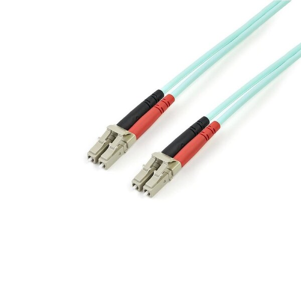 StarTech.com 2m (6ft) LC/UPC to LC/UPC OM3 Multimode Fiber Optic Cable, Full Duplex 50/125µm Zipcord Fiber Cable, 100G, Low Insertion Loss, LSZH Fiber Jumper Cord
