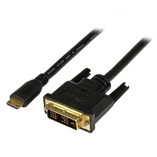 StarTech.com 2m (6.6 ft) Mini HDMI to DVI Cable - DVI-D to HDMI Cable (1920x1200p) - 19 Pin HDMI Mini Male to DVI-D Male - Digital Monitor Cable Adapter M/M - Mini HDMI to DVI Adapter