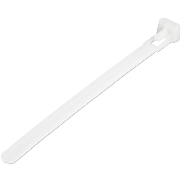 StarTech.com 5"(12cm) Reusable Cable Ties - 1/4"(7mm) wide, 1-1/8"(30mm) Bundle Dia. 50lb(22kg) Tensile Strength, Releasable Nylon Ties, Indoor/Outdoor, 94V-2/UL Listed, 100 Pack - White