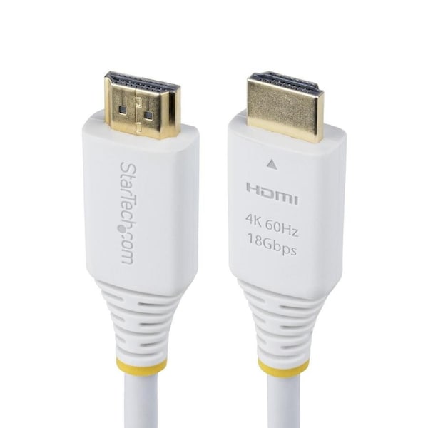 StarTech.com 10ft (3m) Premium Certified High Speed HDMI Cable, 4K 60Hz/1440p 144Hz, HDR10/HDCP 2.2/ARC, 18Gbps, UHD HDMI 2.0 Cord for TV/Monitor/Display, TPE Jacket, White