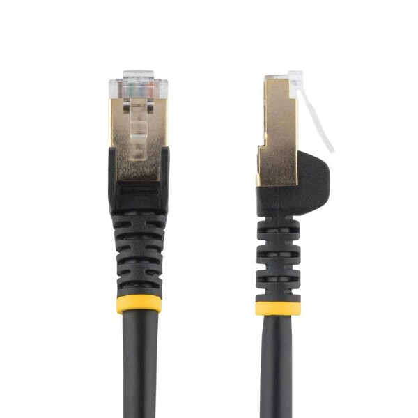 StarTech.com 0.50m CAT6a Ethernet Cable - 10 Gigabit Shielded Snagless RJ45 100W PoE Patch Cord - 10GbE STP Network Cable w/Strain Relief - Black Fluke Tested/Wiring is UL Certified/TIA